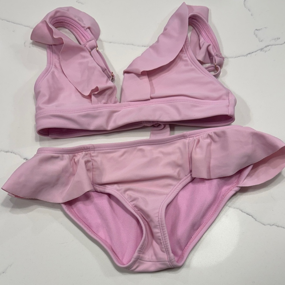 Raisins Light Pink Ruffled Bikini Set